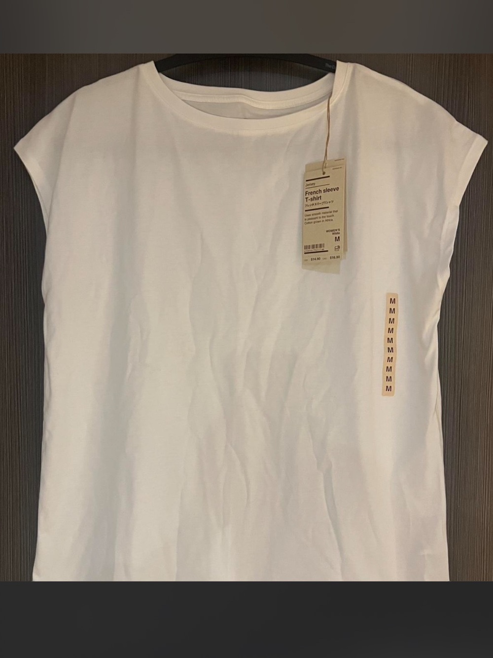 Uniqlo White French Sleeve T-Shirt